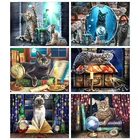 5D DIY полные наборы для алмазной живописи Cat Magic Home Decor мозаика вышивка крестиком Животные вышивка ручной работы подарок алмазное искусство