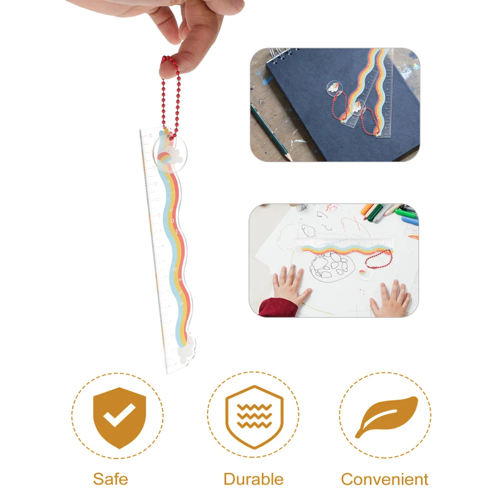 

2pcs Rainbow Drifting Rulers Double Sided Measuring Rulers Drawing Rulers