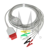 12pin ecg ekg 35 lead one piece cable and electrode leadwire for bionet korea patient monitor snapclipvet alligator clip