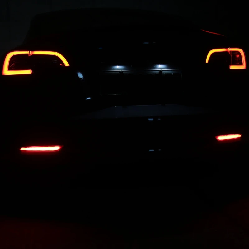

for Tesla Model 3 Rear Bumper Reflector LED Dynamic Turn Signal Lights Rear Fog Lamps Car Modification Accessories
