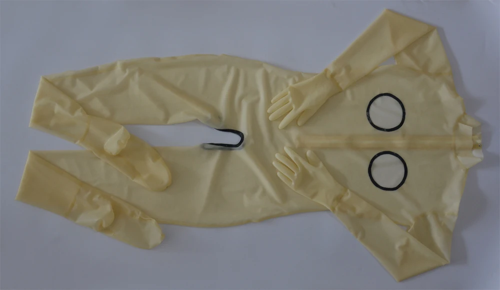 Комбинезон из натурального латекса с вырезами прозрачные резиновые костюмы