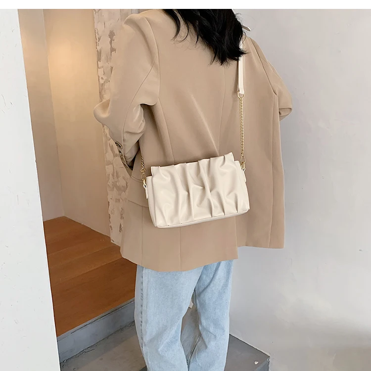 

Fashion Braided strap Shoulder Bags For Women Soft PU Leather Handbags Solid Color Underarm Bags Elegant Ladies Crossbody Bag