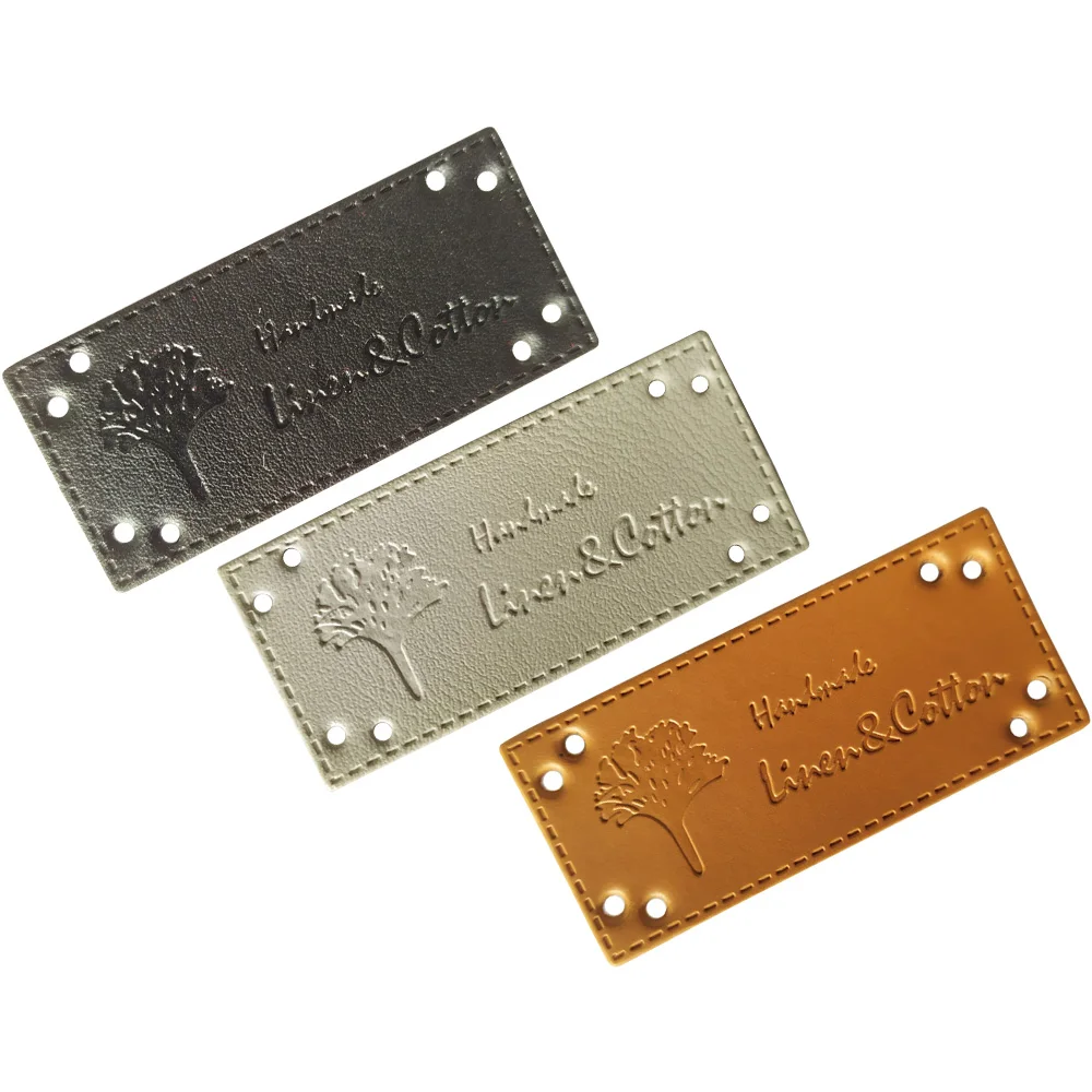 

Tree Logo Hand Made Leather Sewing Labels For Clothing Leather Patches For Jeans Brand Label For Gift Handmade Tags Leather Tag