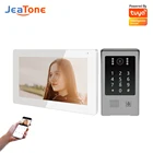 Jeatone Wi-Fi видео дверной звонок видеодомофон квартира 960P ID карта разблокировка паролем удаленная разблокировка Tuya полный сенсорный экран