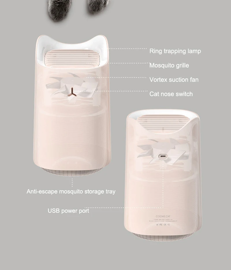 2020 Комаровидная лампа для убийства кошек USB Power Photocatalysis Mute Radiationless Insect Flies Trap Подходит для использования.