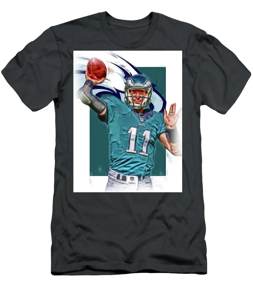 Мужская футболка Carson Wentz Eagle Oil Art 2| |