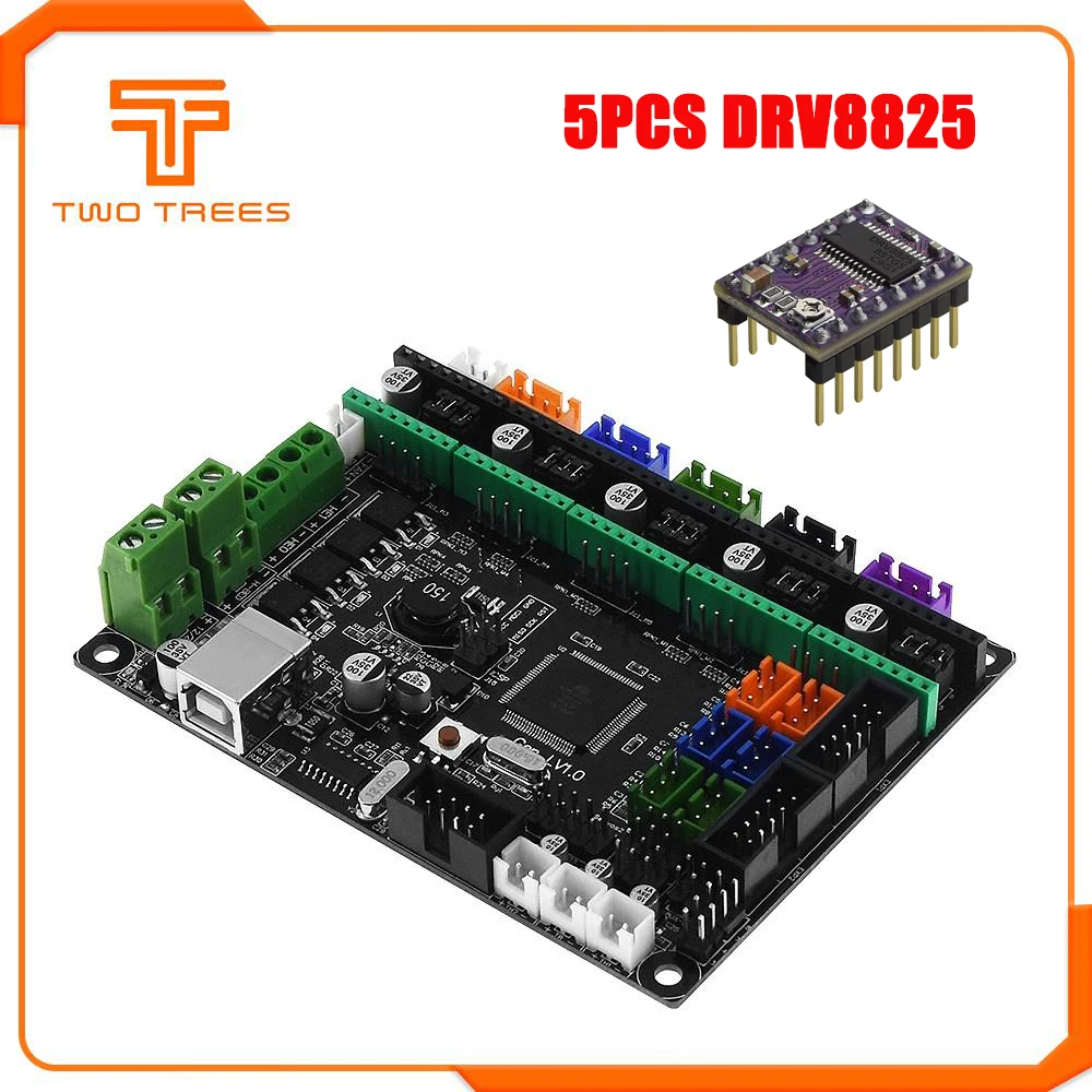 With 5pcs DRV8825 MKS Gen L V1.0 плата управления печатной платы Reprap Ramps 1,4 skr v1.3 поддержка A4988/DRV8825/TMC2208/TMC2130 драйвер для деталей 3d принтера - Цвет: With 5pcs DRV8825