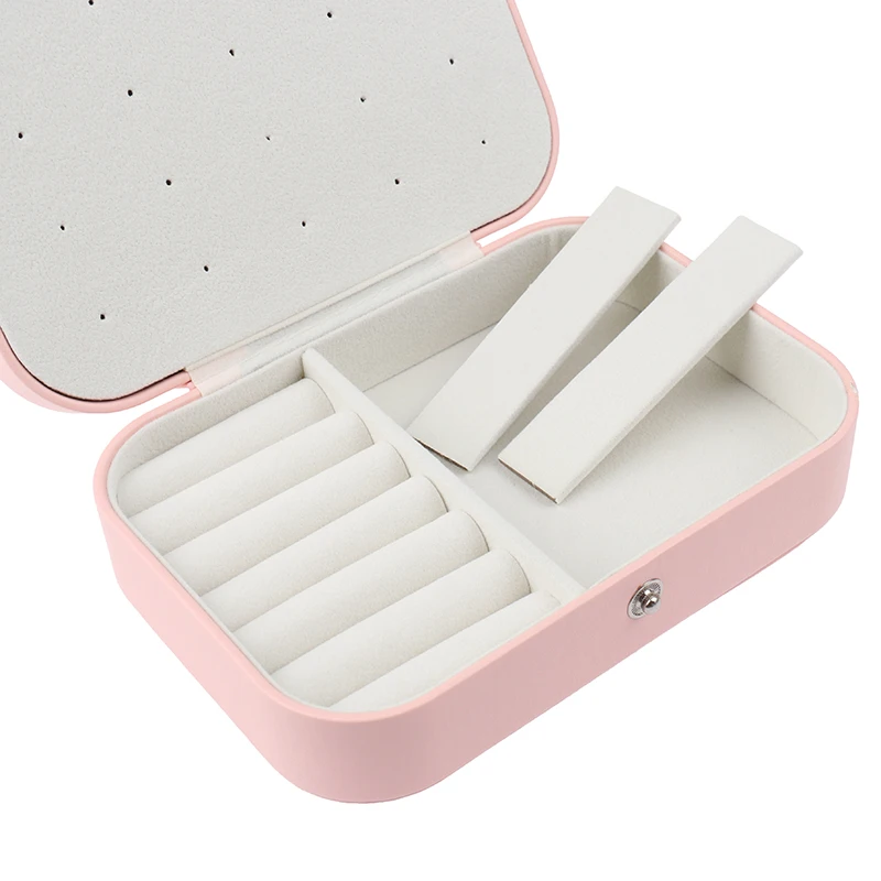 

Korean Fresh And Simple Girl Protable Leather Multi-function Jewelry Storage Box