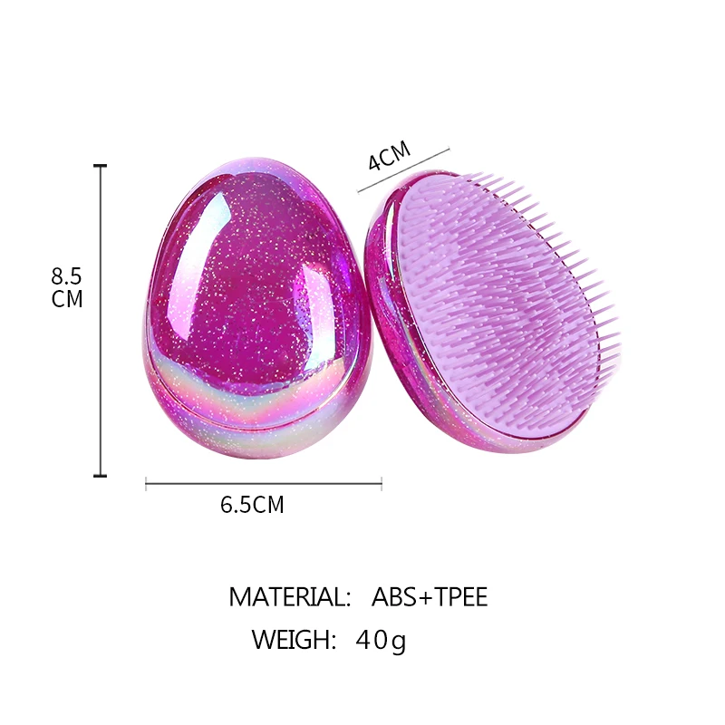 Массажная расческа в форме яйца с мультипликационным принтом антистатические