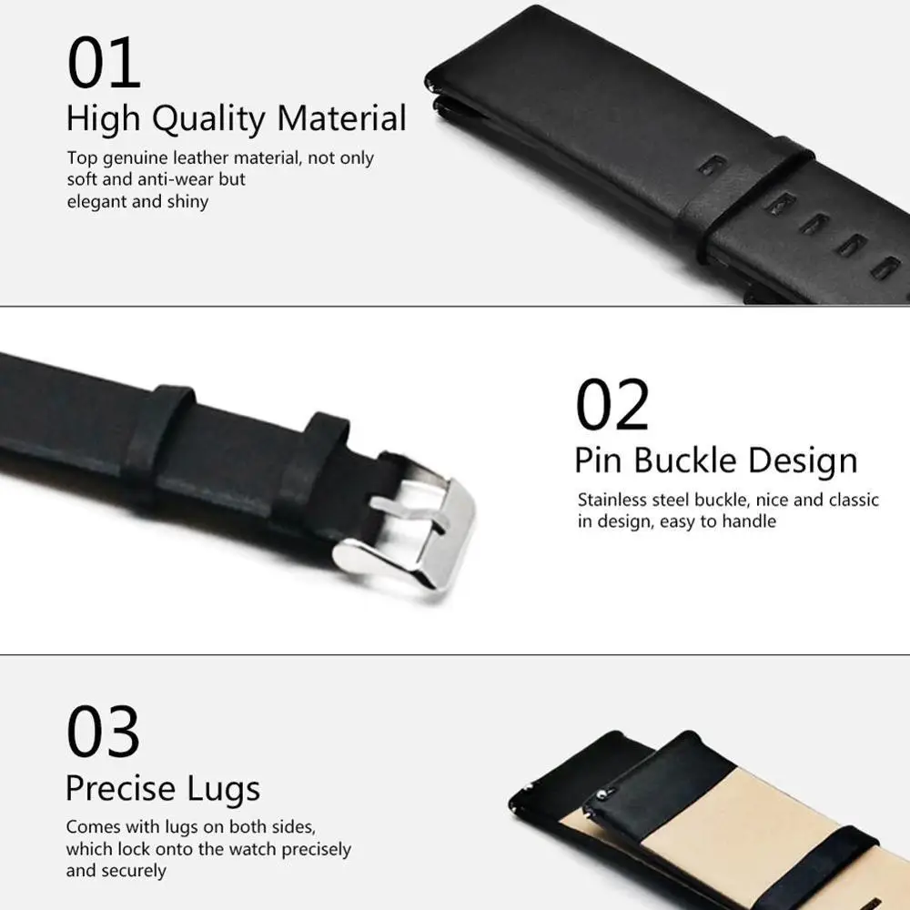 Для Xiaomi Haylou Солнечный браслет полностью кожаный ремешок для часов сменный