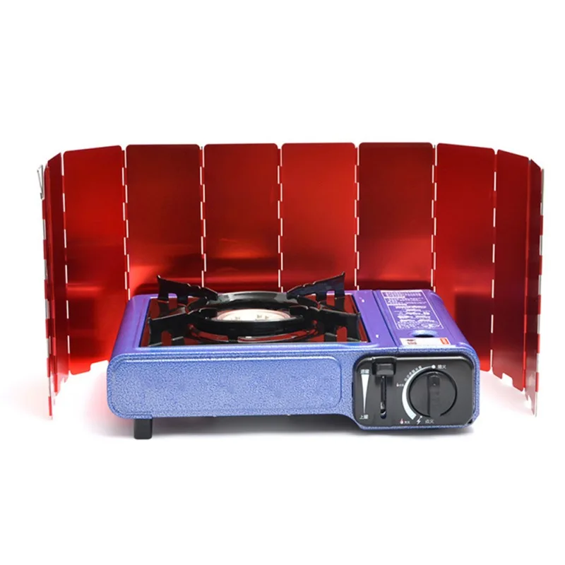 

Gas Stove Windshield Screen 10 Plates Aluminium Alloy Foldable Outdoor Camping