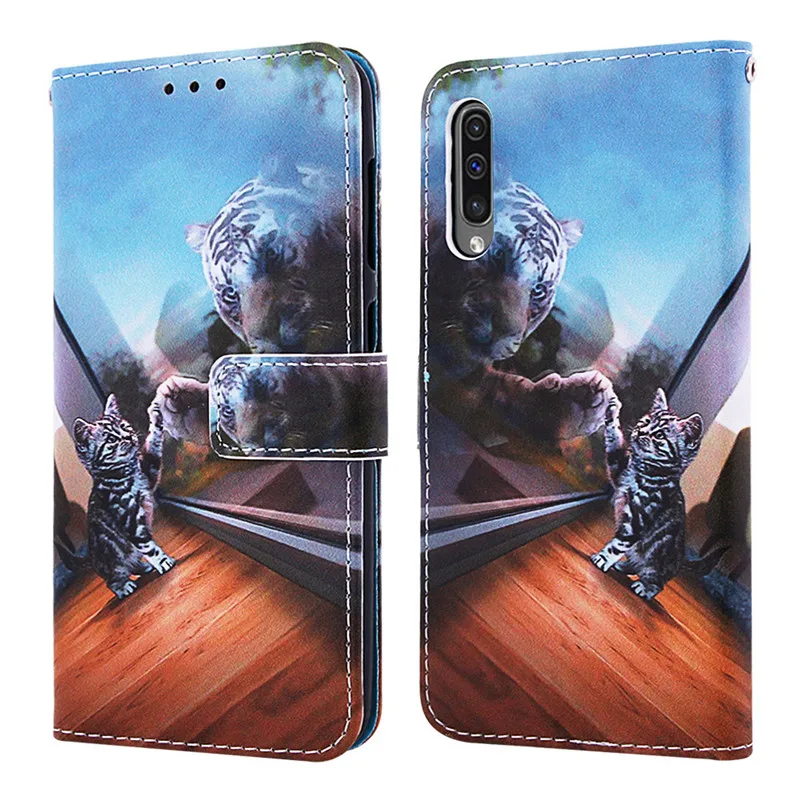 Кожаный флип-чехол для samsung Galaxy A10 A20 A30 A40 A50 A70 A80 A20e A10s A30s A50s A20s чехол для телефона чехол-бумажник с рисунком и крышка
