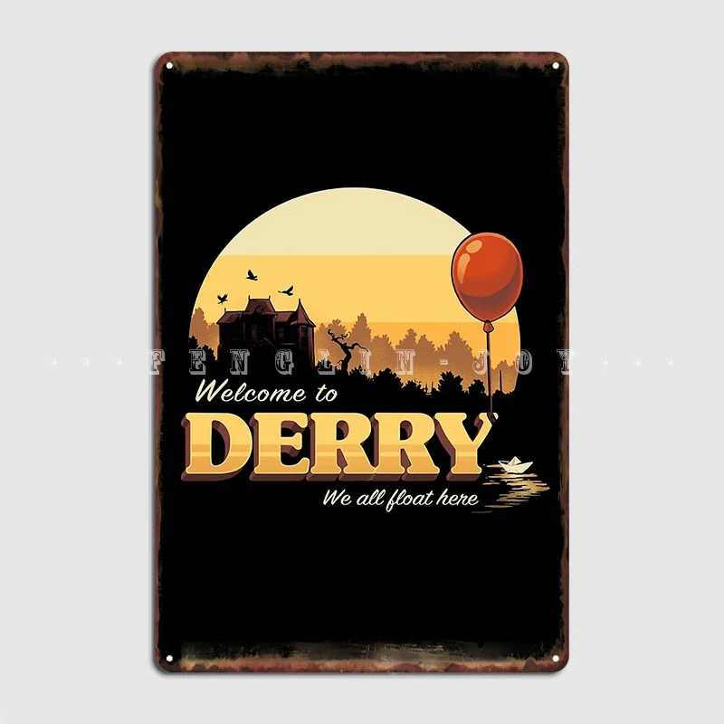 

Welcome To Derry It Terror Movie Book Horror Killer Clown Poster Metal Plaque Club Bar Painting Décor Tin Sign Poster