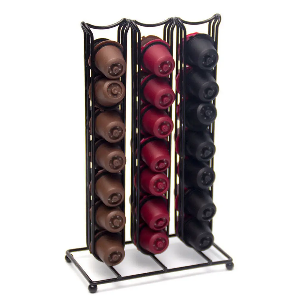 42 PCS Black Металлический кофе держатель железо хром покрытие стенд хранение кофейных капсул стойки dolcegusto капсула - Цвет: 42 PCS Black