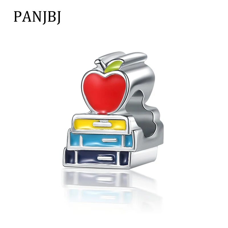 Новинка оригинальная Посеребренная бусина из сплава красная желтая синяя эмаль