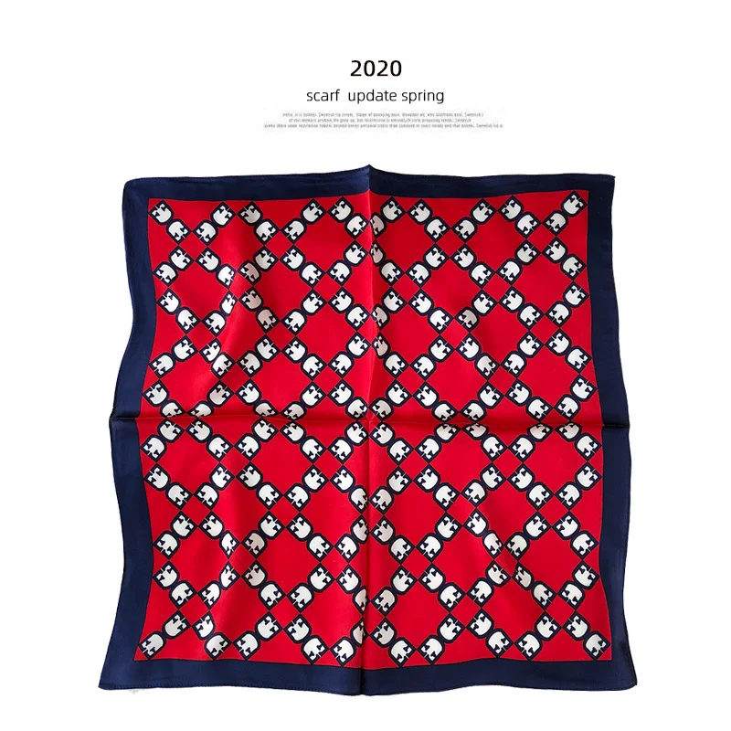 

New 2021 Brand 100% Silk Scarf Fashion Geometric Design Women Summer Beach Small Scarves Shawl Bandana Hijab Pashmina Cachecol