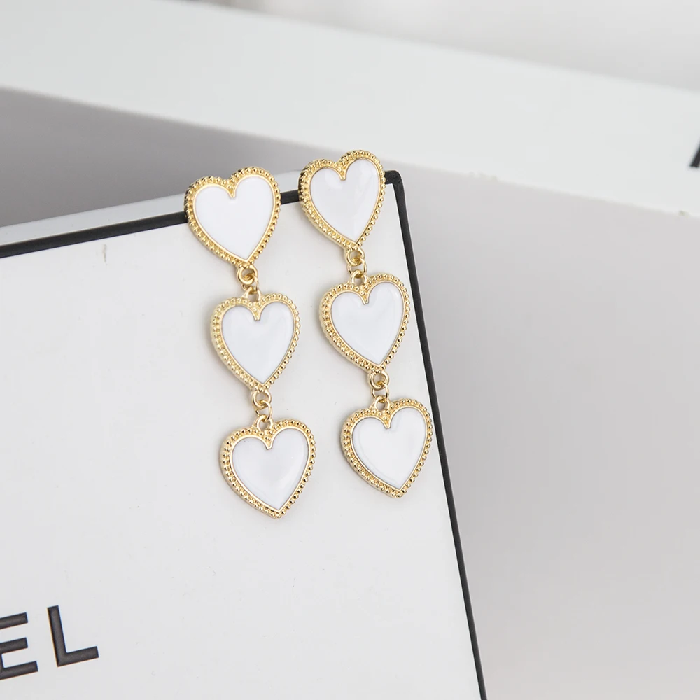 Женские длинные сережки YAOLOGE простые в форме сердца для свадьбы вечерние