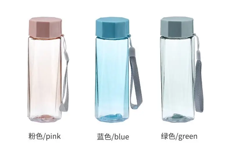 Пластиковая бутылка для напитков квадратная портативная Милая без бисфенола А