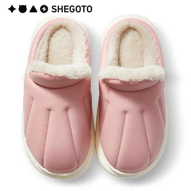 New Ladies Cotton Winter Slippers Women Furry Slippers  Thick Bottom Female Comfortable  Soft Warm Plush Indoor Fashion Shoe