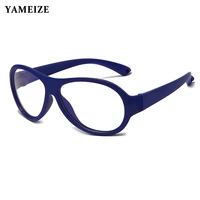 yameize fashion oval anti blue light glasses kids tr90 flexible optical frame clear lenses children computer blocking eyeglasses