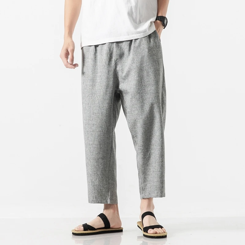 

Style Chinese Harajuku Men Oversize Wide Leg Pants 2021 Mens Straight Casual Hip Hop Ankle-Length Pants Summer Male Harem Pants