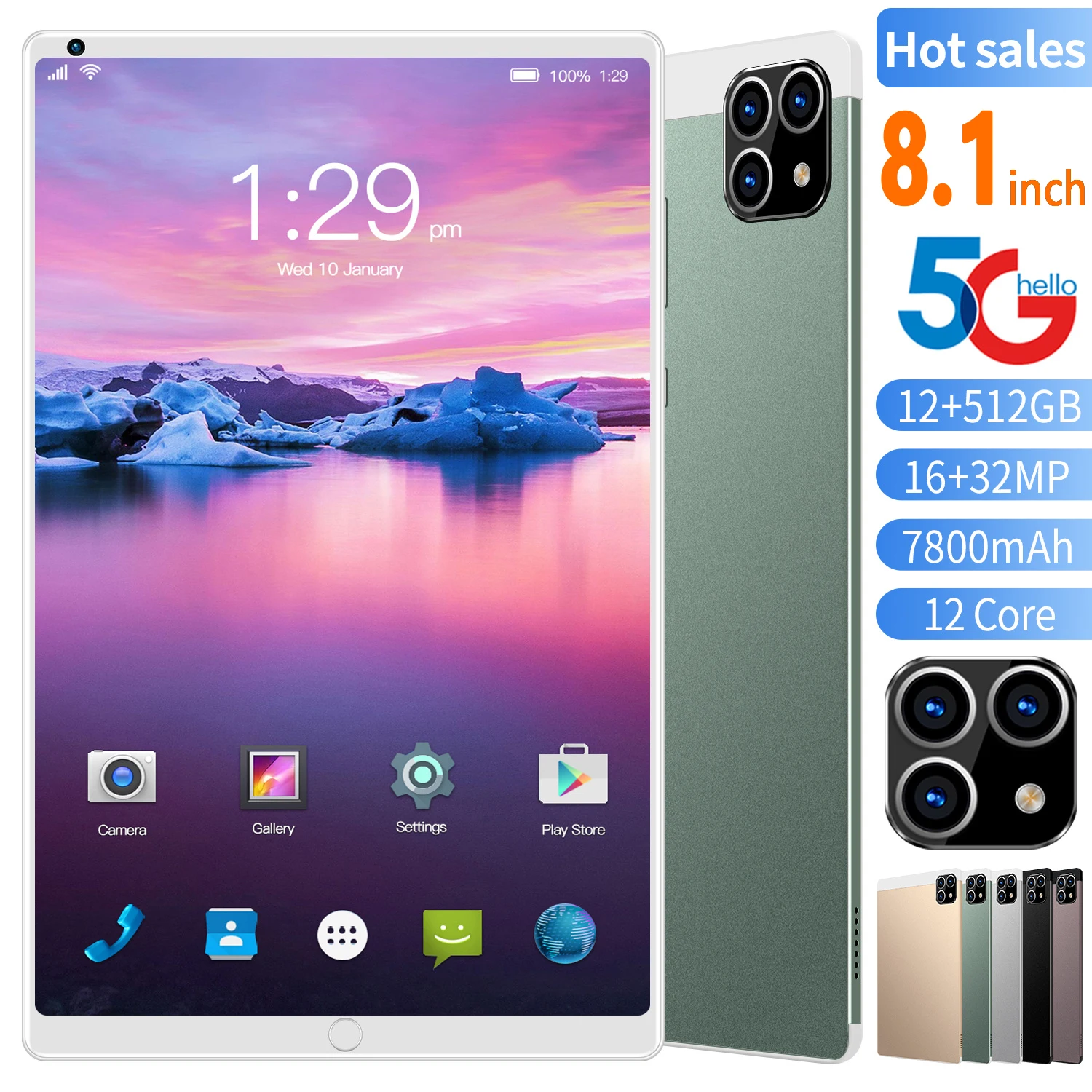 

Gaming Tablet PG11F 8.1'' 2560x1600 IPS 12GB RAM 512GB ROM 5G Network Dual SIM Twelve Core mini Tablets PC Android Wifi Type-C