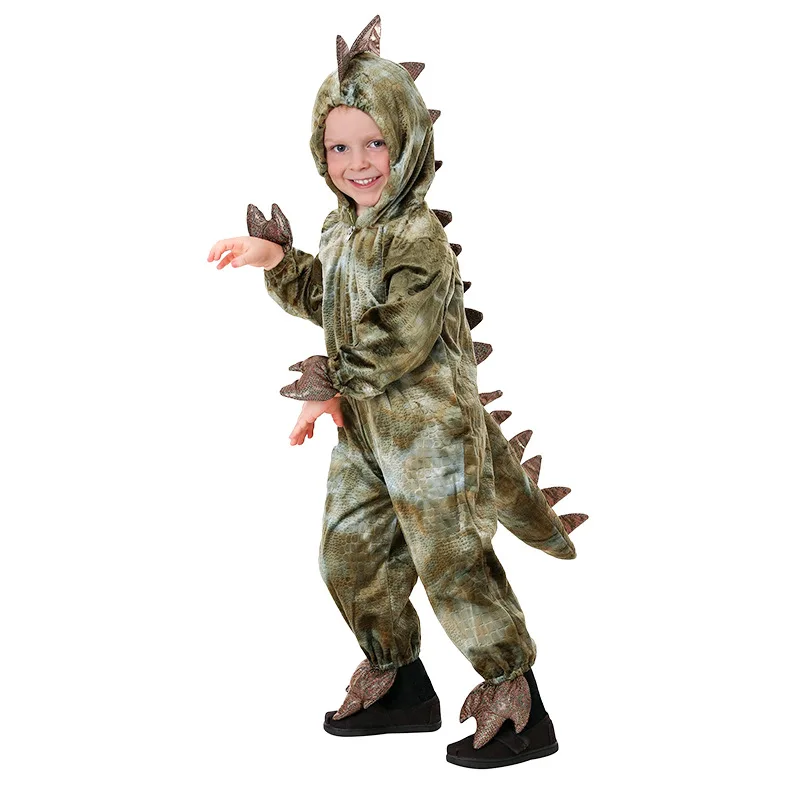 

Halloween T-Rex Dinosaur Cosplay For Kids Jurassic Period Tyrannosaurus Costume Camouflage Print Jumpsuit Party Performance Show