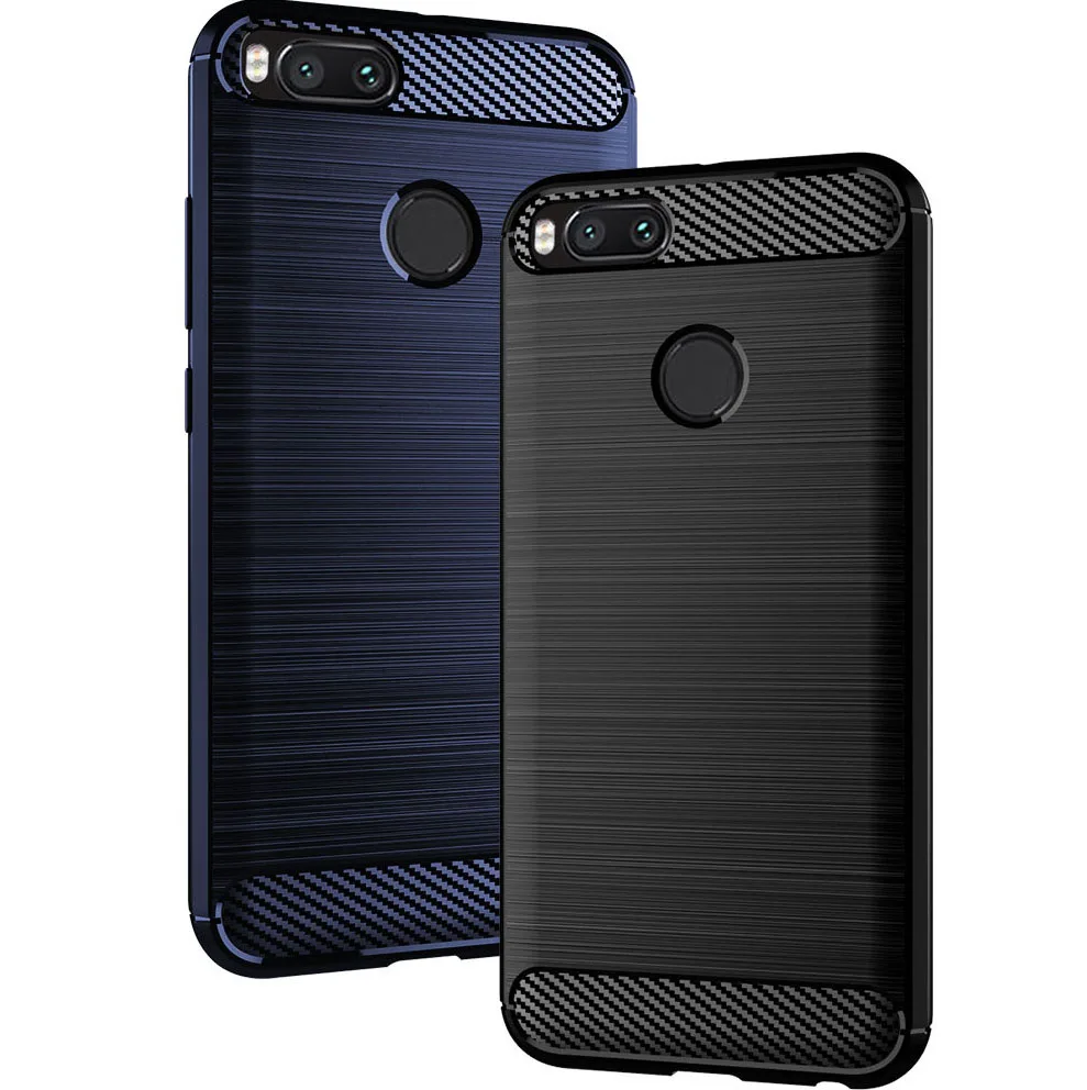 

Shock Absorption Cover Soft TPU Anti Scratch Carbon Fiber Back Original Case for Xiaomi Mi A1 / 5X Mi5X 5.5" Cover Cases