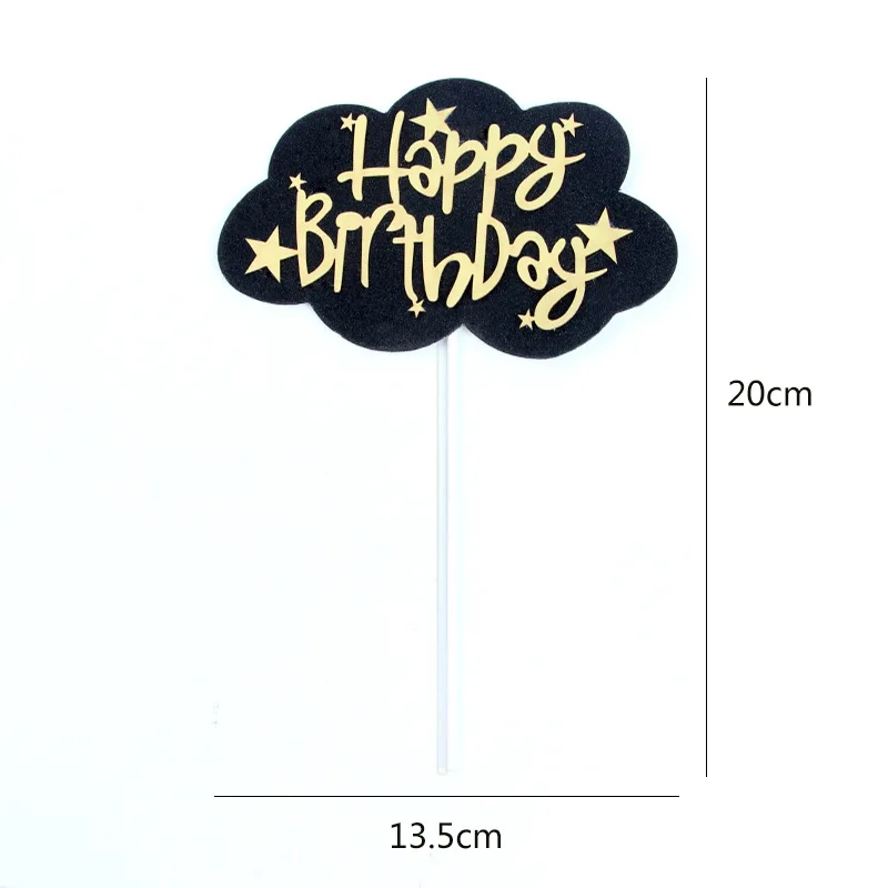 black cloud 1pcs Cakelove 5 шт./лот Прекрасный Золотой шар торт Топпер кекс ко дню рождения для украшения детского душа детский день рождения праздничный свадебный сувенир поставки - Цвет: black cloud 1pcs