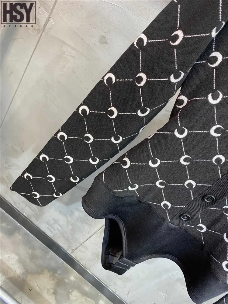 【HSY】2019 Осень Зима Новая Женская Базовая рубашка Луна мотив v-образным вырезом