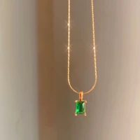 dasein acc new gold plated stainless steel customizable snake chain colorful emerald zircon necklace for women