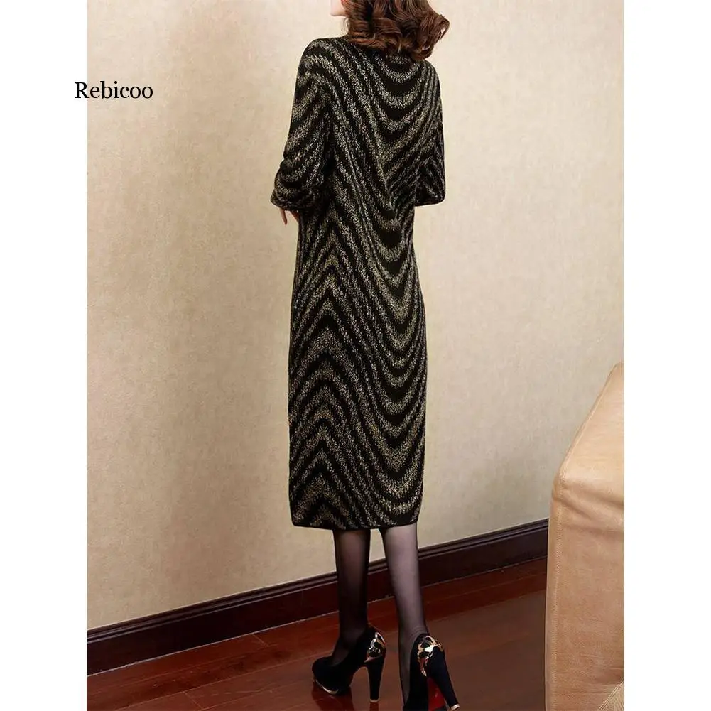 

Women Fashion Autumn And Winter Warm Velvet Thickening Slimming Dress