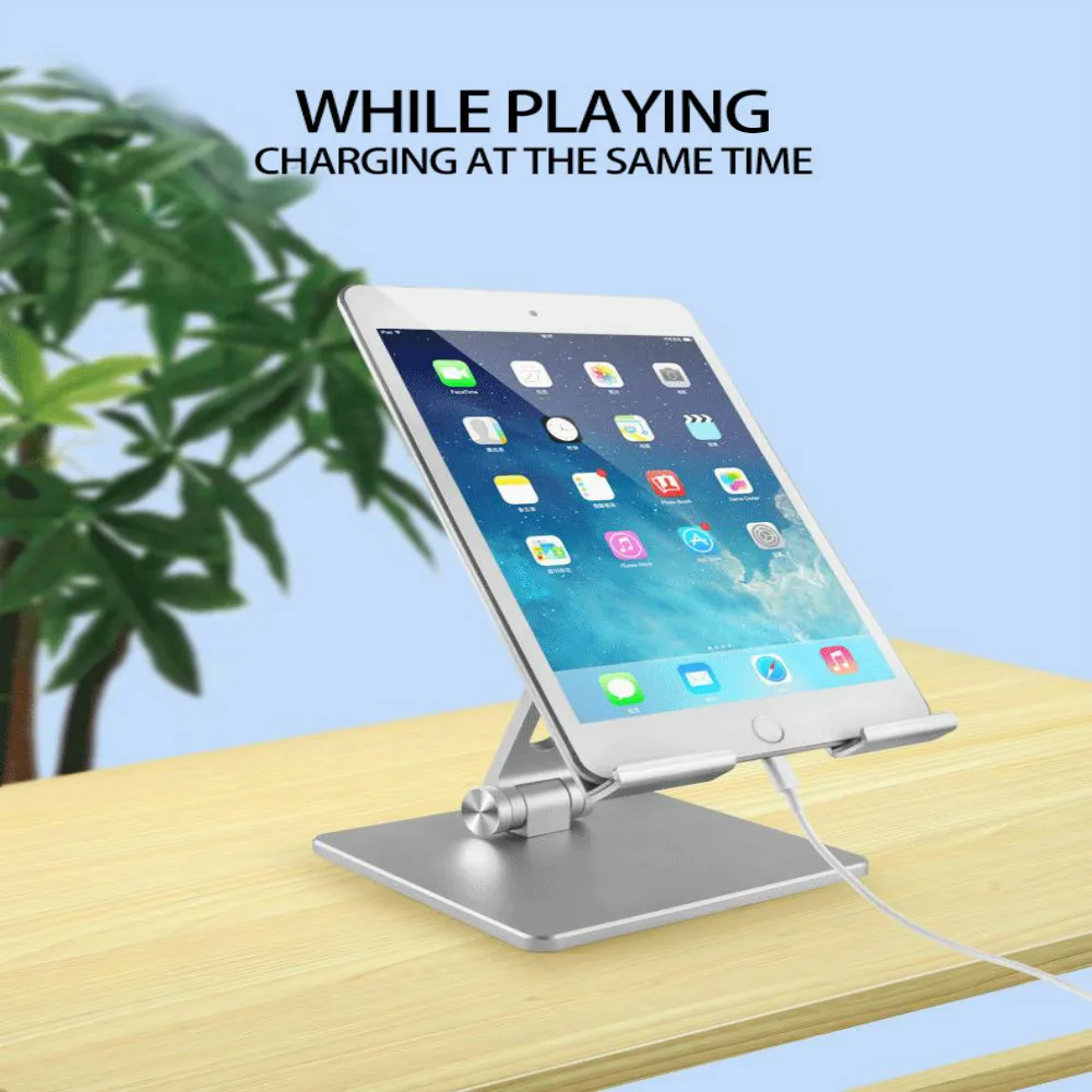 

5Pcs/Lot Adjustable Tablet Stand Metal Desktop Foldable Holder Dock Cradle For Ipad Pro 12.9 11 Air Mini Non-slip Silicone