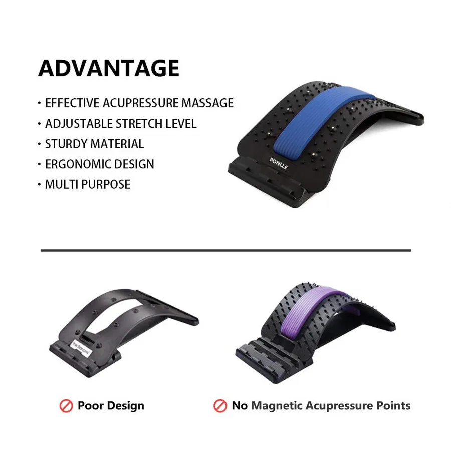 Растяжитель спины с магнитными точками массажер для снятие боли в пояснице