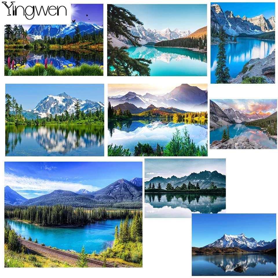 

5D Diamond Painting Full Lake Scenic Mountains Beads Embroidery Accessories DIY Picture Mosaic Art Crystal Landscape Home Decor