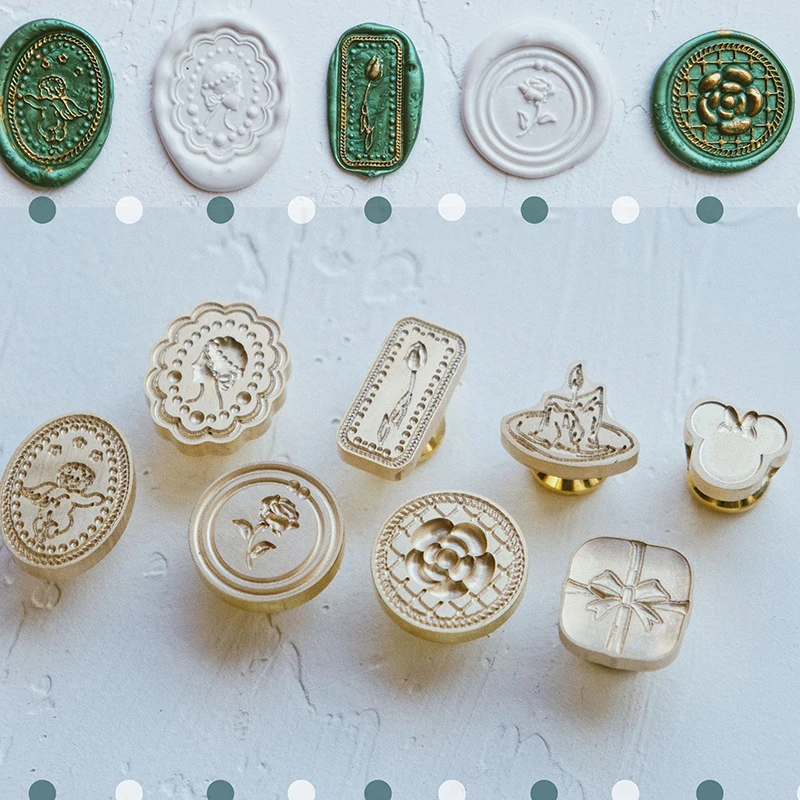 Special-shaped Little Angel Wax Seal Renaissance Rose Wax Stamp Sealing Lacquer Seal Mini Handle Embossed Seal Decoration