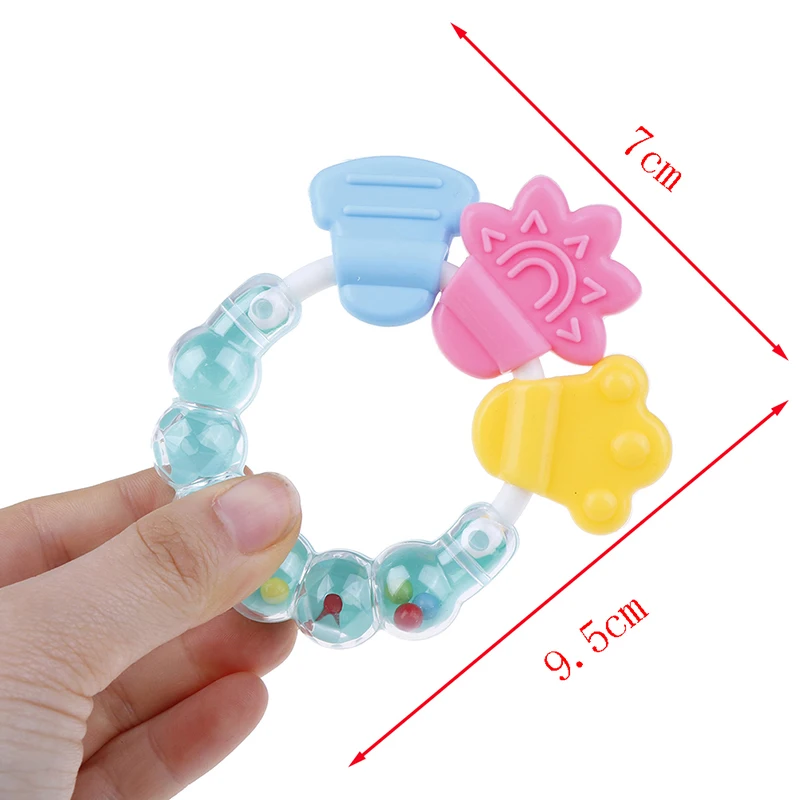 

1pc cute safe Baby Silicone Teether Rattles Toy For Toddler Handbell