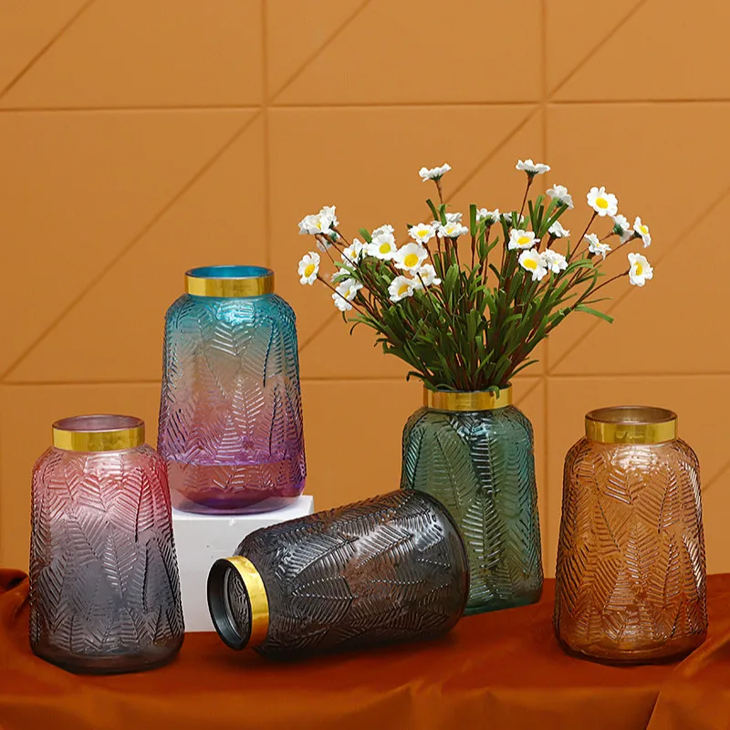 Градиентная стеклянная ваза сушеные цветы держатель для воды в гостиную