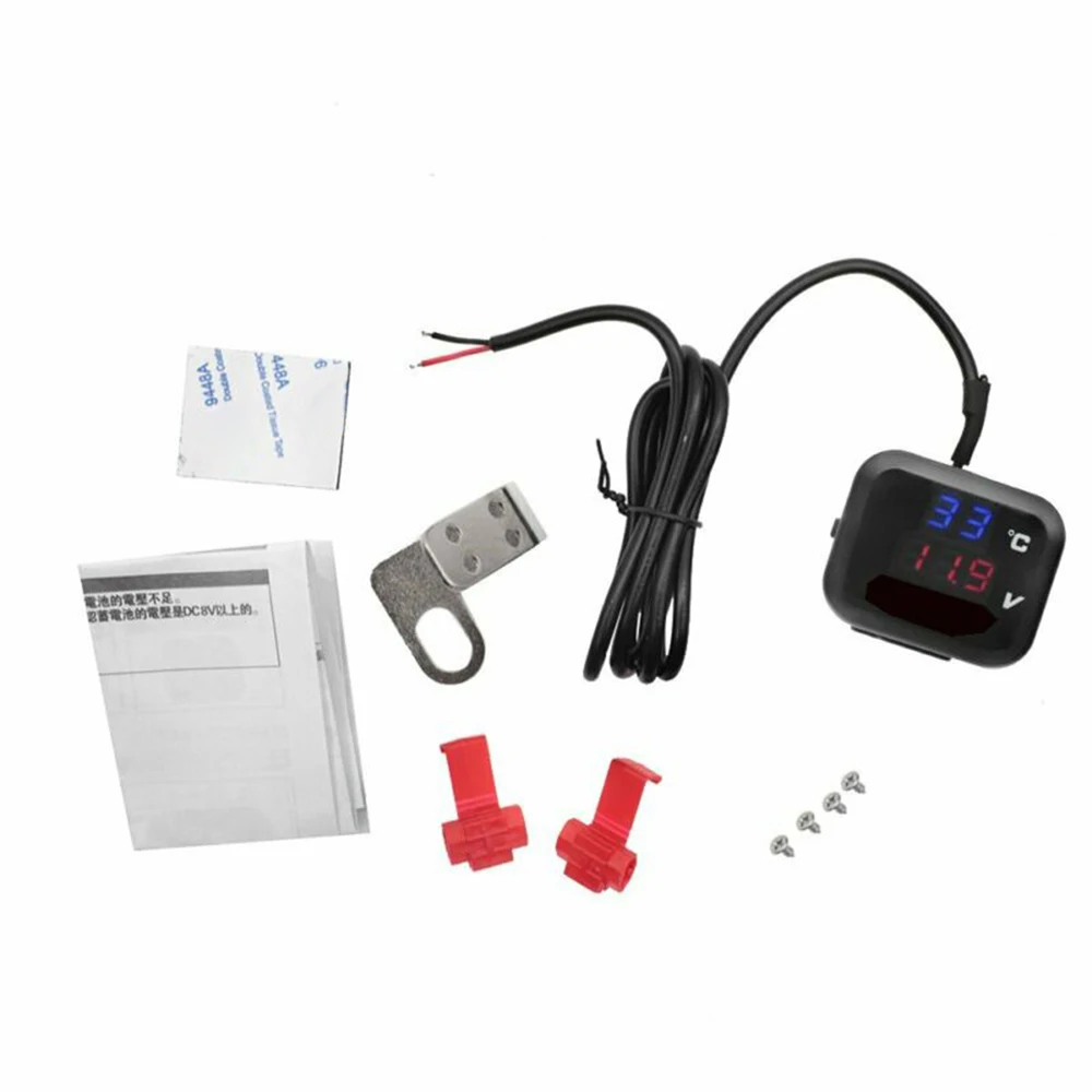

1pcs Gauge Motorcycle Air Temperature Voltmeter Thermometer Meter Accessory