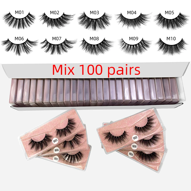 

Wholesale 3D Faux Mink Eyelashes Natural Thick Long False Eyelashes Dramatic Fake Lashes Makeup Extension Eyelashes