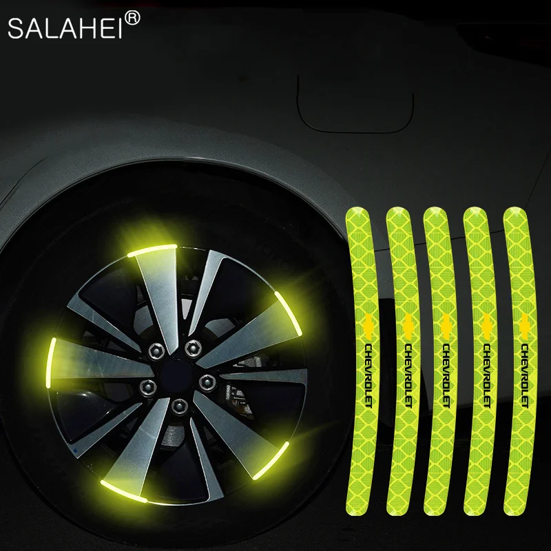

4/8/20Pcs Car Wheel Tire Stickers Reflective Rim Strip For Chevrolet Colorado Cruze Spark Captiva Malibu Trax Aveo Auto Decals