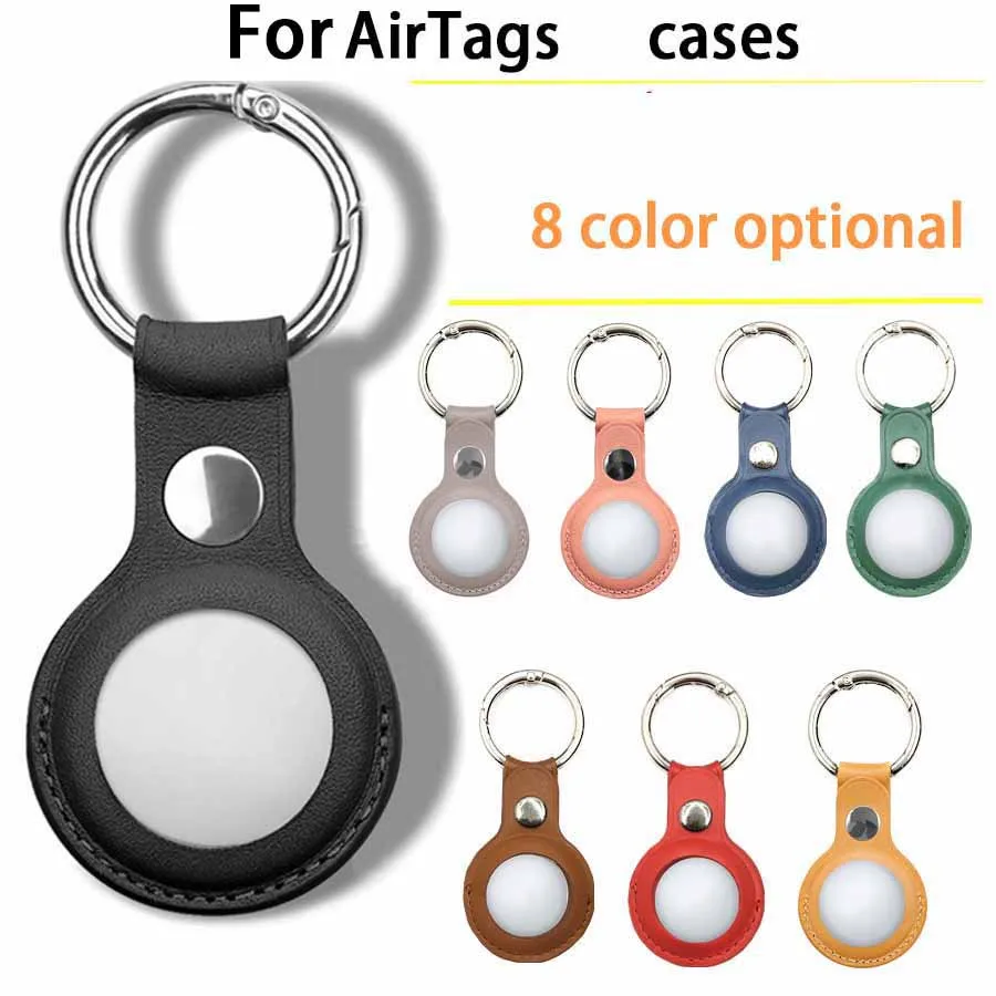 100 шт. для Apple Airtags защитный чехол из искусственной кожи с кольцом ключей Анти