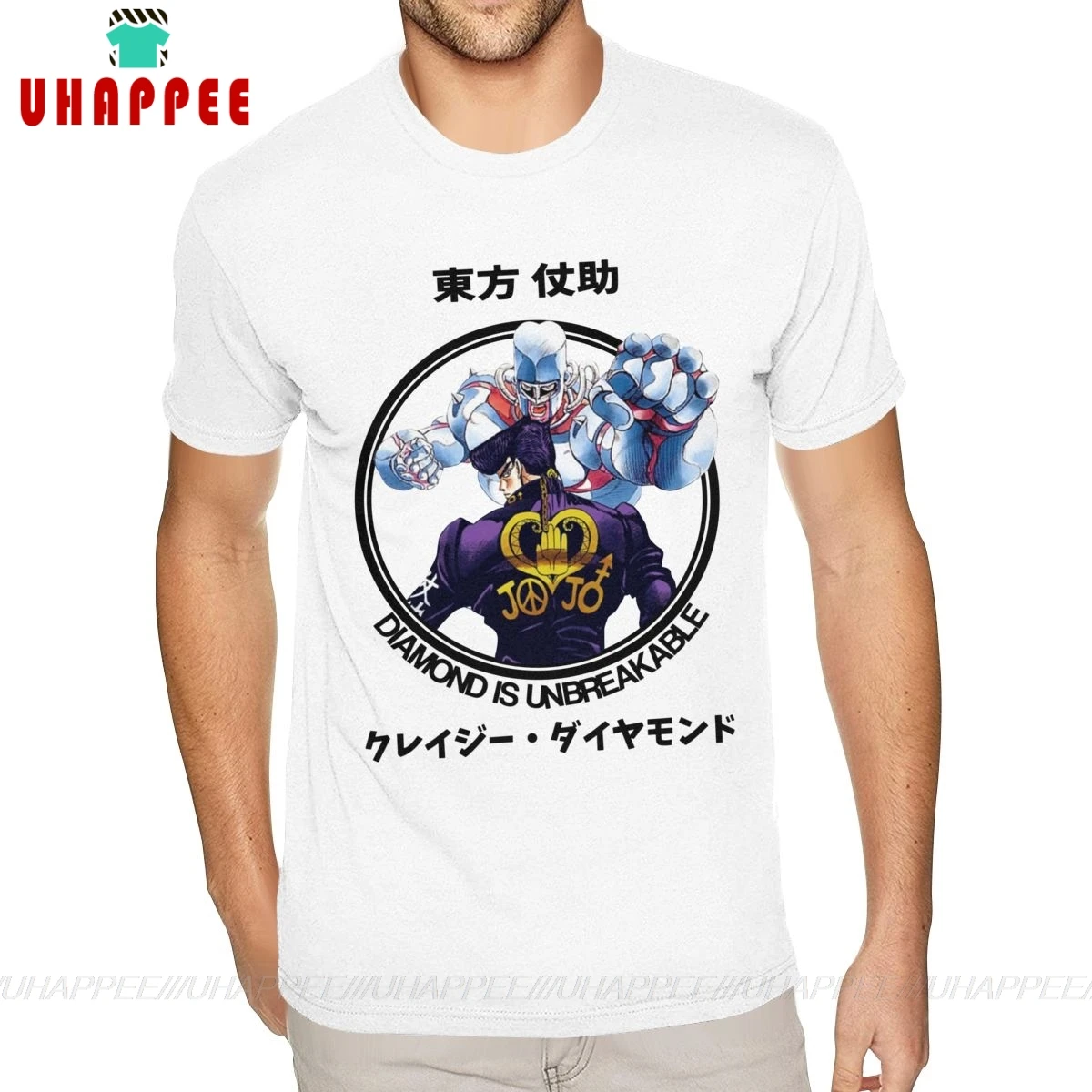 Красивая футболка Josuke Higashikata Jojo с необычным приключением Хлопковая мужская белая