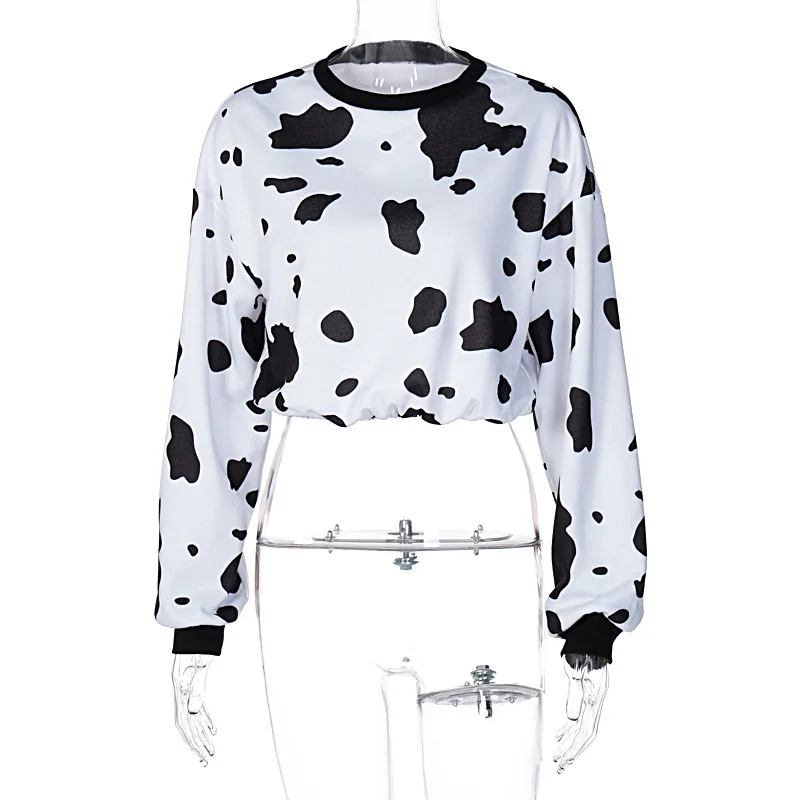 

Fashion Sweatshirt Women Autumn Winter 2020 Female Casual Round Neck Long Sleeve Navel Exposed Tops Lady Short Clothes