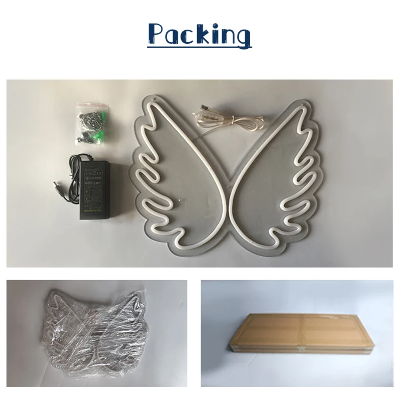 

Yellow Wings Shape Custom Neon LED Light Signs Art Decorative For Shop Logo Pub Store Club Nightclub Game Room Wall Decor