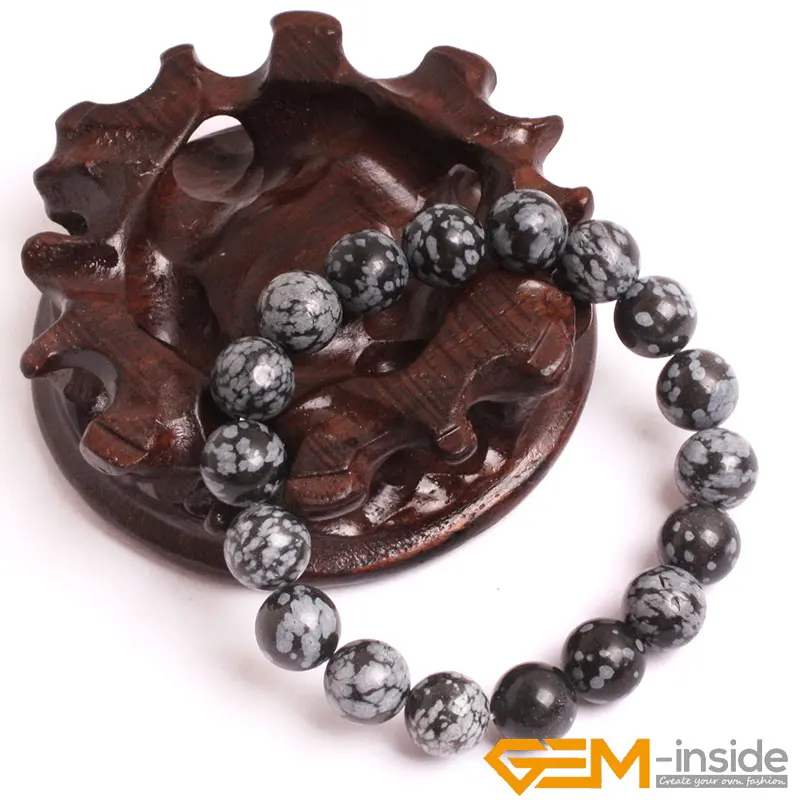 Браслет из натурального обсидиана и снежинок Jaspers браслет камня Energy DIY ювелирные