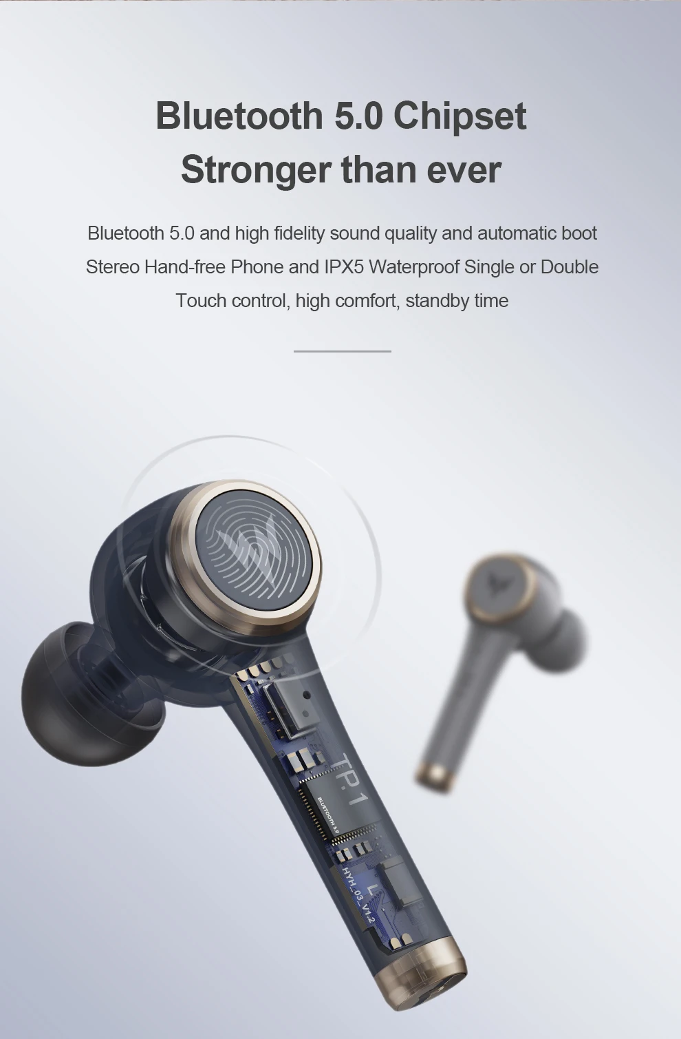 Whizzer TP1 Bluetooth 5,0 беспроводные наушники Blutooth с шумоподавлением водонепроницаемые наушники V50 3D стерео звук спортивные