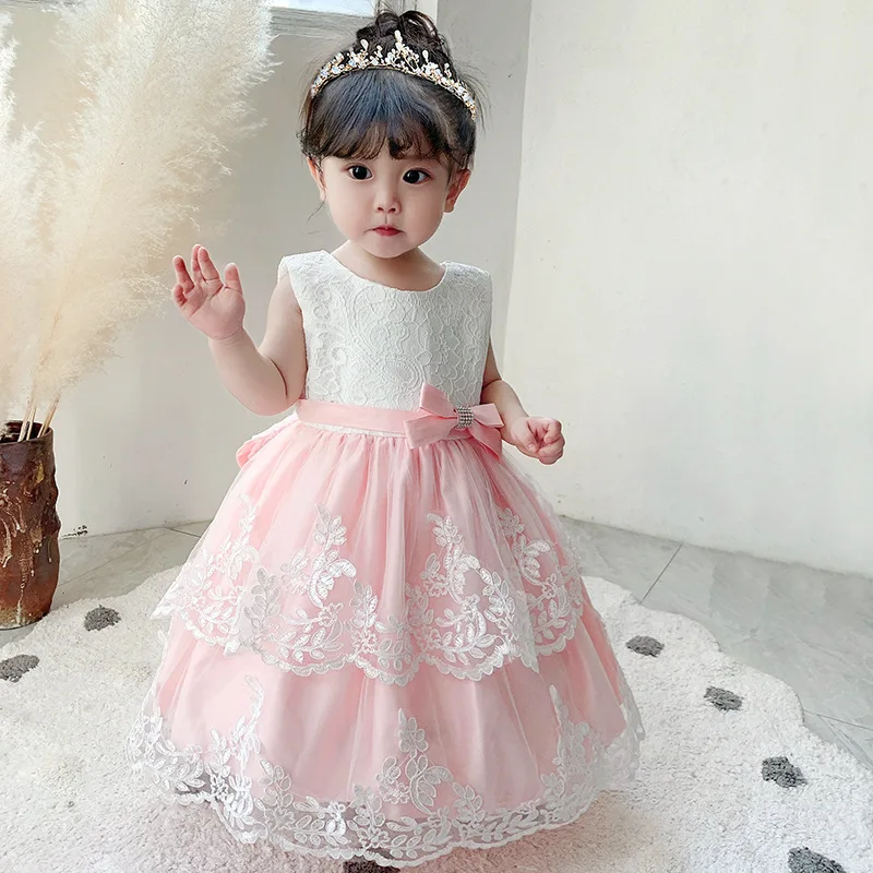 

Кружевное платье-пачка для новорожденных, платье принцессы для крещения, бальное платье на 1 год вечерние ринки, летняя одежда для маленьких девочек