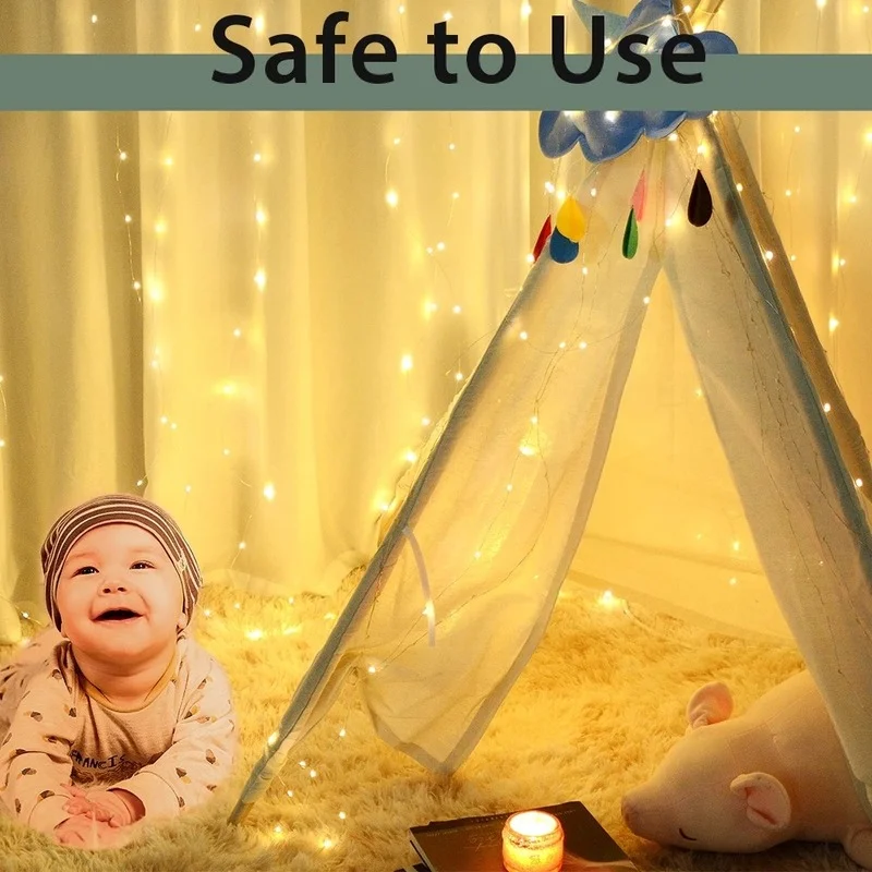 

LED String Lights Christmas Decor Remote Control USB Wedding Garland Curtain Lamp Holiday Bedroom Living Room Bulb Outdoor Fairy