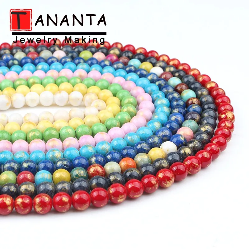 Золотистые нефритовые бусины из натурального камня для самостоятельного